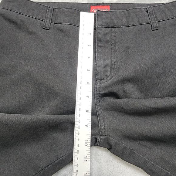 Dickies Pants Womens 11 Juniors Black Mid Rise Straight Leg Twill Office Preppy - Picture 9 of 12
